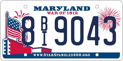 MD license plate 8BI9043