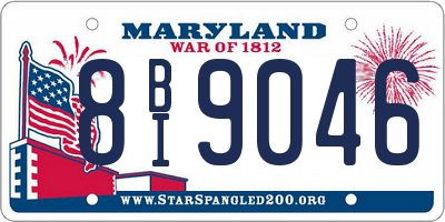 MD license plate 8BI9046