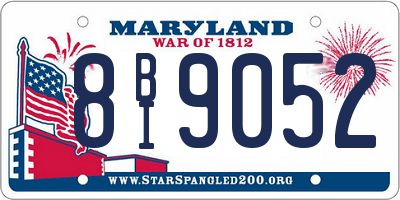 MD license plate 8BI9052