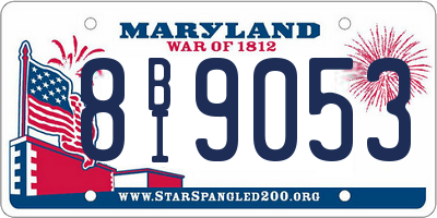MD license plate 8BI9053