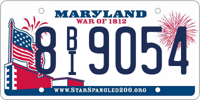 MD license plate 8BI9054
