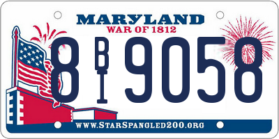MD license plate 8BI9058
