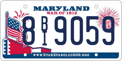 MD license plate 8BI9059