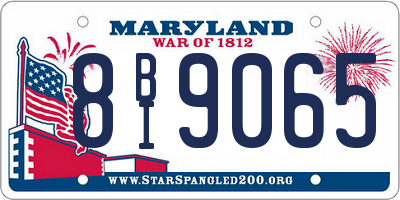 MD license plate 8BI9065
