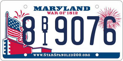MD license plate 8BI9076