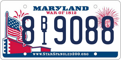 MD license plate 8BI9088
