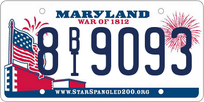MD license plate 8BI9093