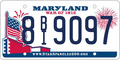 MD license plate 8BI9097