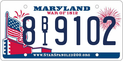 MD license plate 8BI9102
