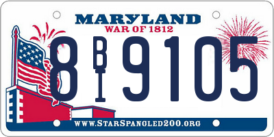 MD license plate 8BI9105