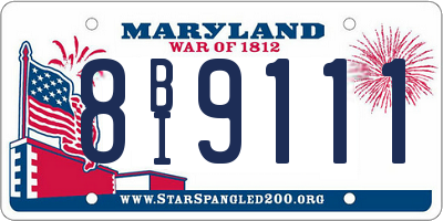MD license plate 8BI9111