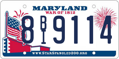 MD license plate 8BI9114