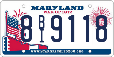MD license plate 8BI9118