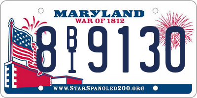 MD license plate 8BI9130