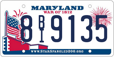 MD license plate 8BI9135