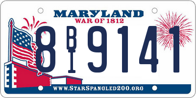 MD license plate 8BI9141