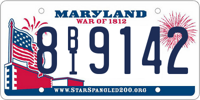 MD license plate 8BI9142