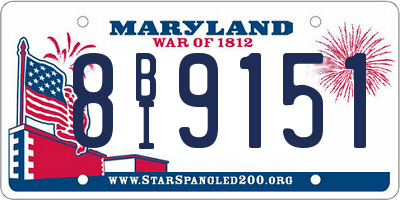 MD license plate 8BI9151