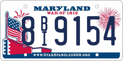 MD license plate 8BI9154