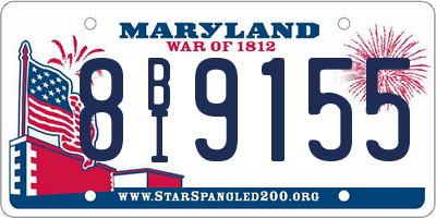 MD license plate 8BI9155