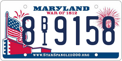 MD license plate 8BI9158