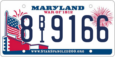 MD license plate 8BI9166