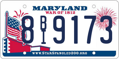 MD license plate 8BI9173