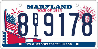MD license plate 8BI9178