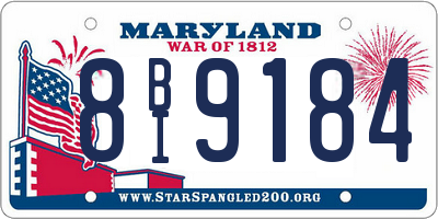 MD license plate 8BI9184