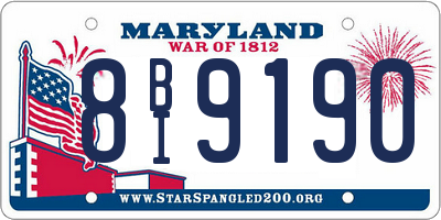 MD license plate 8BI9190
