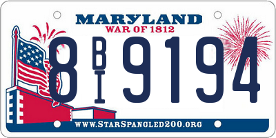 MD license plate 8BI9194