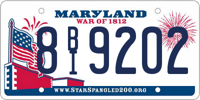MD license plate 8BI9202
