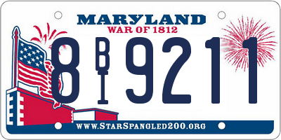 MD license plate 8BI9211