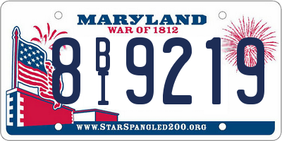 MD license plate 8BI9219