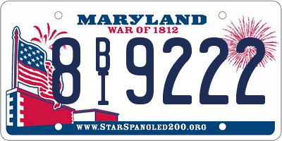 MD license plate 8BI9222
