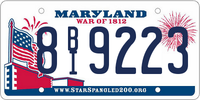 MD license plate 8BI9223