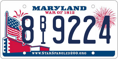 MD license plate 8BI9224