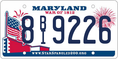 MD license plate 8BI9226