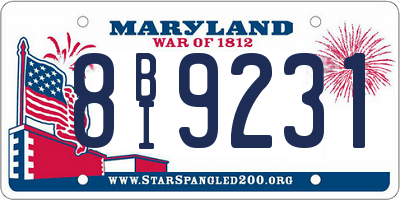 MD license plate 8BI9231