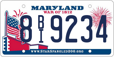 MD license plate 8BI9234