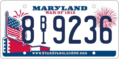MD license plate 8BI9236