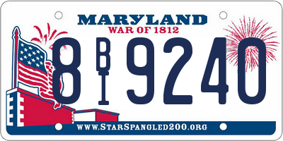 MD license plate 8BI9240