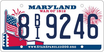 MD license plate 8BI9246