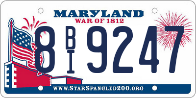 MD license plate 8BI9247