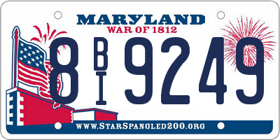 MD license plate 8BI9249