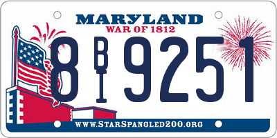 MD license plate 8BI9251