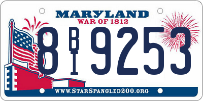 MD license plate 8BI9253