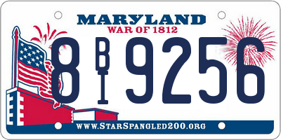 MD license plate 8BI9256