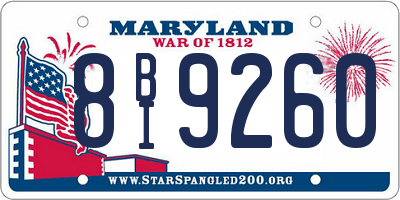 MD license plate 8BI9260