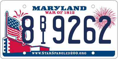 MD license plate 8BI9262